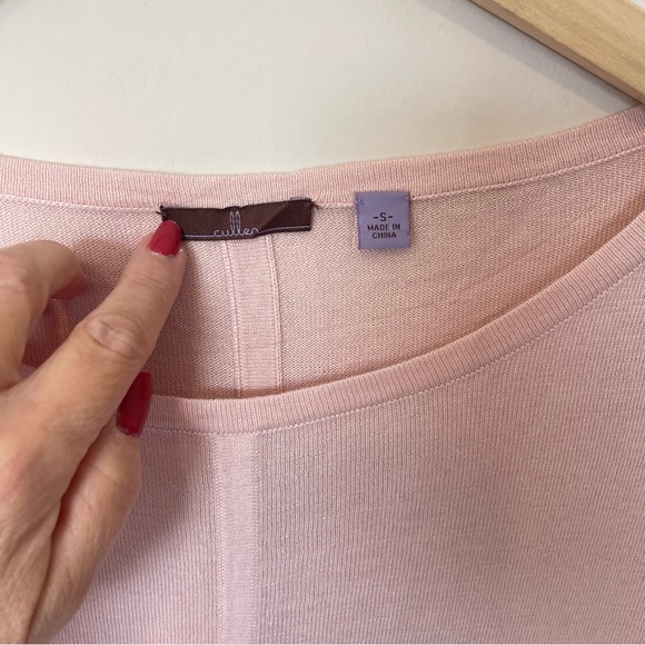 Cullen Pink Asymmetrical Hem Silk Cashmere Sweater Small - Picture 2 of 6